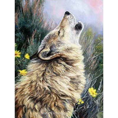 Broderie diamant le cri du loup - Diamond Painting