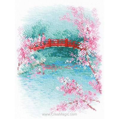 Broderie en point compté RIOLIS sakura pont