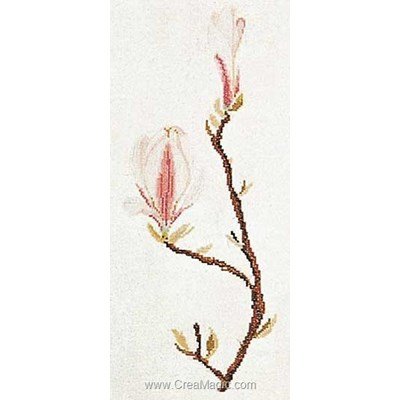 Broderie point compté Thea Gouverneur magnolia sur lin