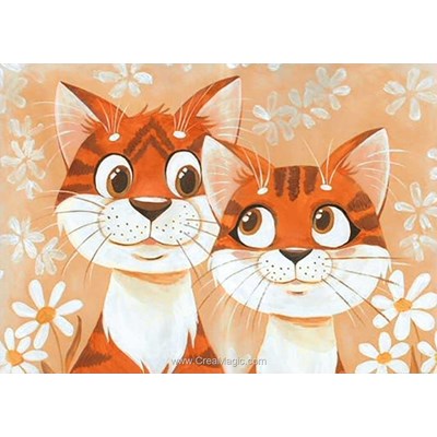 Broderie diamant cats in love de Wizardi