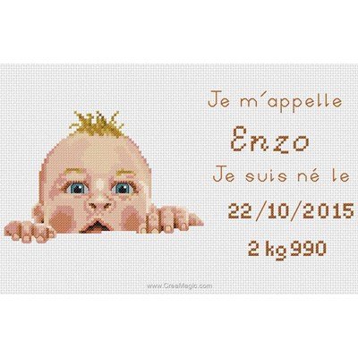 Broderie tableaux naissance surprise maman de Mimo Verde