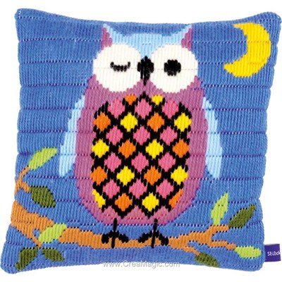 Kit coussin au point lancé Vervaco hibou dans la nuit