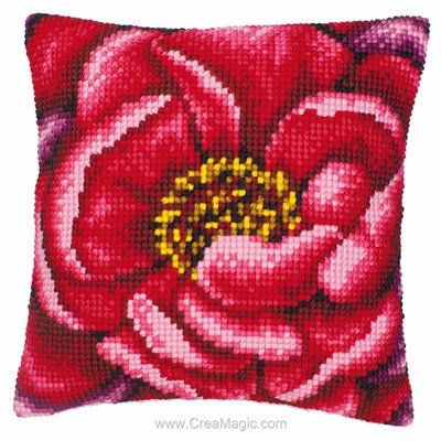 Kit coussin point de croix Vervaco portrait d'anémone