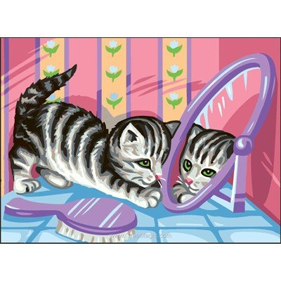 Chaton au miroir canevas chez Royal Paris