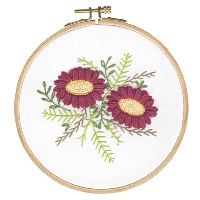 Kit de broderie traditionnelle duo de dahlias sauvages - DMC