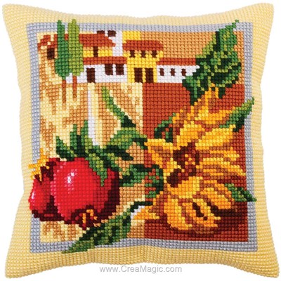 Kit coussin Collection d'art pays du soleil au point de croix