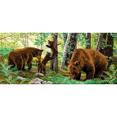 Canevas les ours en forêt de Luc Création