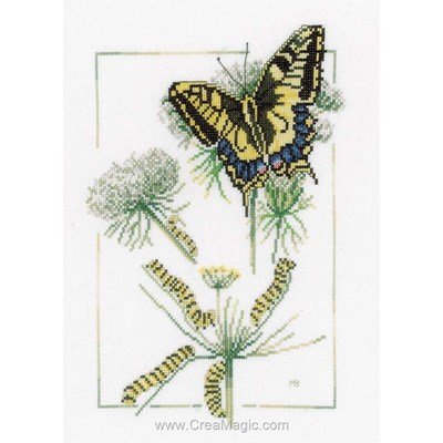 Tableau point de croix Lanarte from caterpillar to butterfly - aida