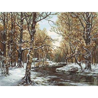 Ruisseau glacé des bois kit broderie point compté - Luca-S