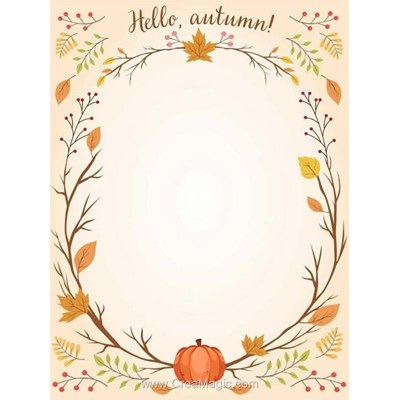 Toile aïda impression - Toile à broder aida 5.4 pts couronne d'automne  - 21x30 cm - MP Studia