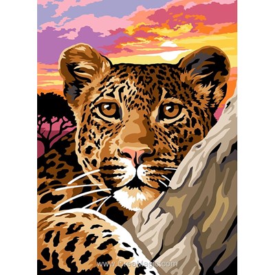 Canevas SEG léopard au crépuscule