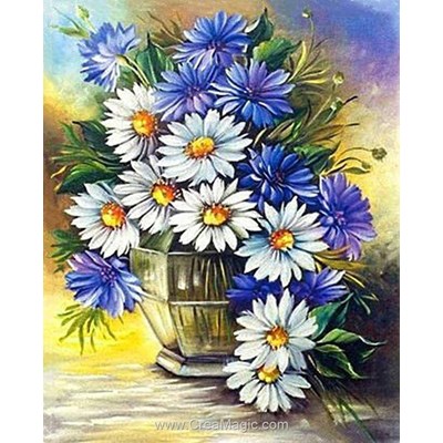 Kit broderie diamant Diamond Painting daisies and cornflowers