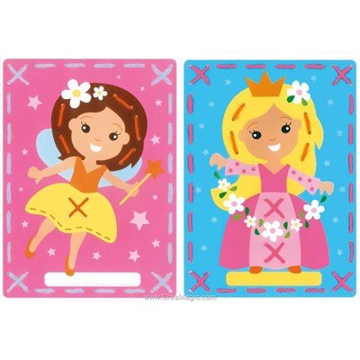 Carte à broder enfant Vervaco belle princesse - lot de 2