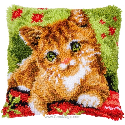 Coussin Point Noue Chat mignon - Vervaco
