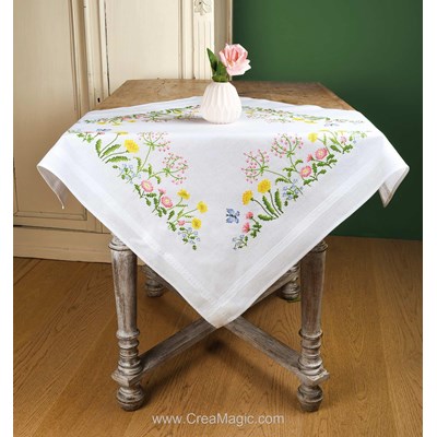 kit Nappe à broder Fleurs des champs - Vervaco