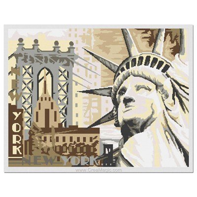 Kit broderie point de croix Marie Coeur monuments des etats unis