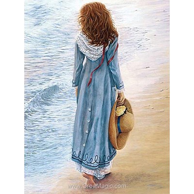 Kit broderie diamant balade les pieds dans la mer - Diamond Painting