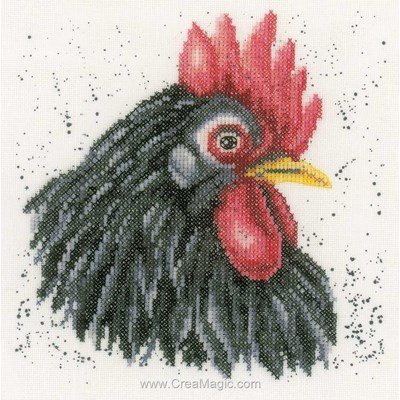 Portrait de poule modèle broderie point de croix - Lanarte