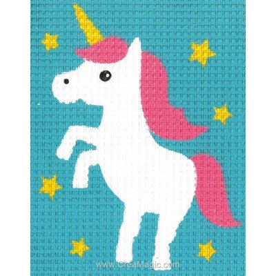 La licorne aux étoiles kit canevas enfant - Vervaco