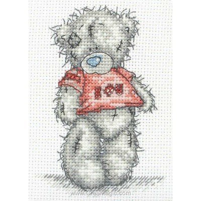 Broderie au point de croix t-shirt rouge de nounours de Me To You