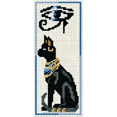 Marque pages à broder chat égyptien - Luc Création