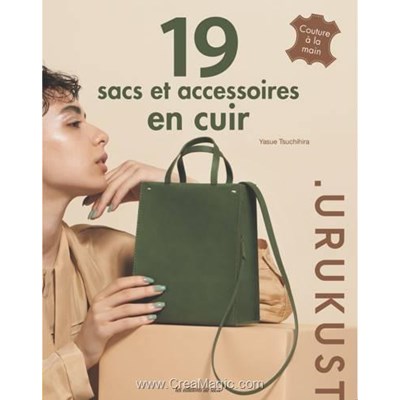 Livre - 19 sacs et accessoires en cuir - couture a la main - par .urukust - Librairie Créative