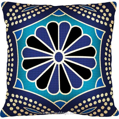 Kit coussin au demi point Margot bleu