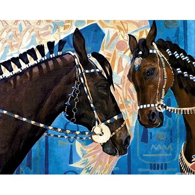 Broderie diamant Collection d'art regard de chevaux