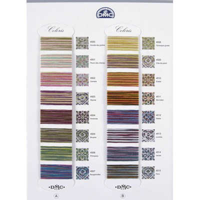 Carte de couleurs - Coloris DMC avec brins - DMC