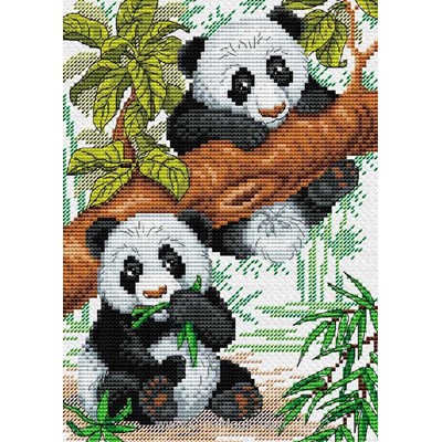 Kit tableau MP Studia point de croix bébé panda dans l'arbre
