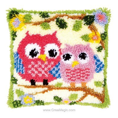 Kit coussin point noue Vervaco duo de chouettes