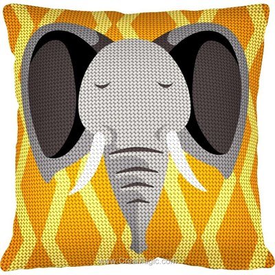 Coussin eléphant africa de Margot au demi point