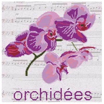 La broderie Marie Coeur orchidées en musique