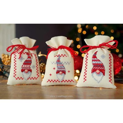 Sachet senteur à broder lutins - lot de 3 - Vervaco