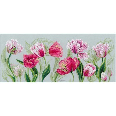 Kit broderie point compté printemps tulipes de RIOLIS