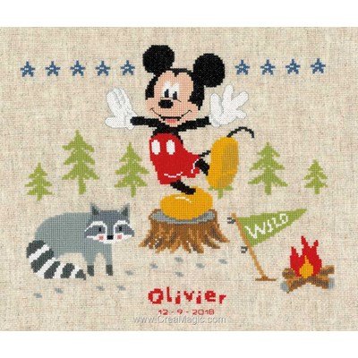 Disney mickey a l'aventure kit à broder de Vervaco au point de croix