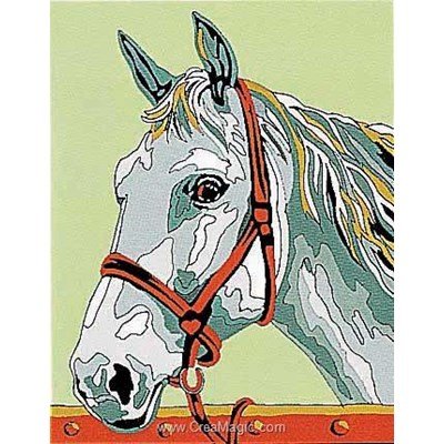 Kit canevas tête de cheval blanc - Margot