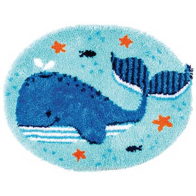 Kit tapis point noué la baleine bleue - Vervaco