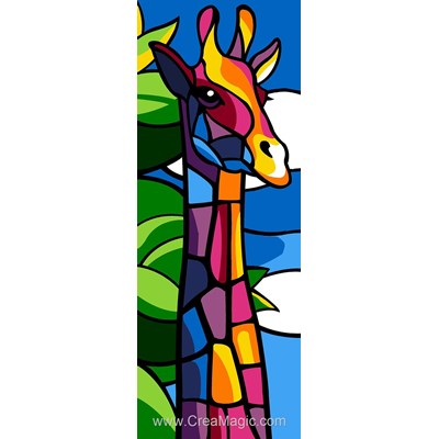 Canevas girafe colorée - Margot