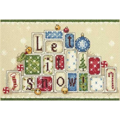 Let it snow modèle broderie point de croix - Dimensions