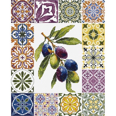 Broderie Cuisine et Gastronomie - Olive palette of the mediterranean - Luca-S