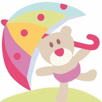 Kit canevas a broder pour enfants ourson et parapluie - DMC