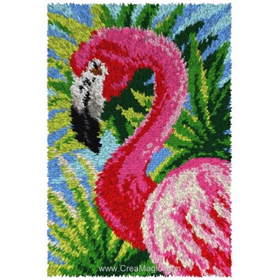 Kit tapis point noué pillow flamingo d'Orchidea