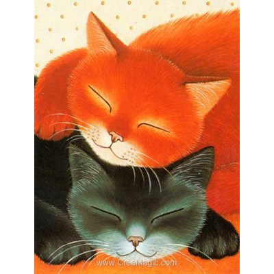 Broderie diamant sleeping cats - Diamond Painting