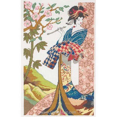 Tableau point de croix geisha girl d'Anchor