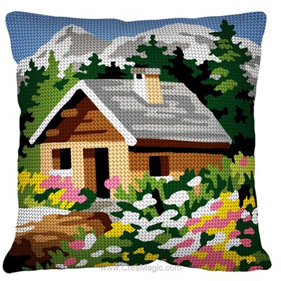 Coussin SEG maisonnette de montagne au demi point