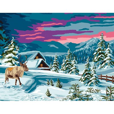 Canevas Un chalet en Laponie - Mimo Verde