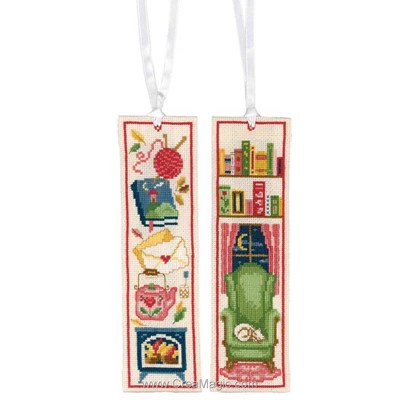 Marque page à broder Cosy reading lot de 2 - Vervaco