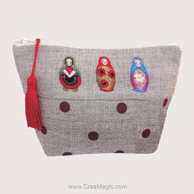 Kit trousse à broder matriochka colors - Le Bonheur Des Dames