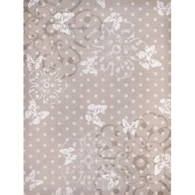 Toile aïda impression - Toile à broder aida 7.0 pts Papillons et pois - MP Studia